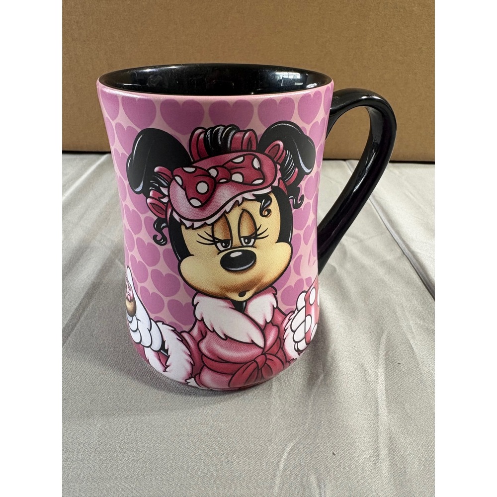 Disney Parks Minnie Mouse Mornings arent PRETTY Pink Heart Coffee Mug F760-4188